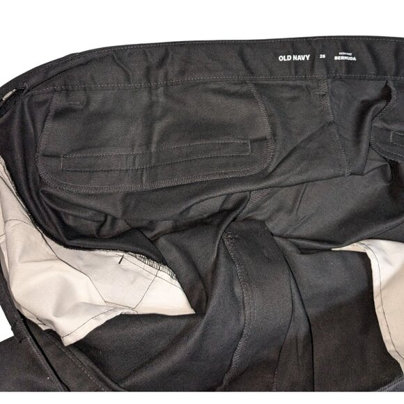 Old Navy Womens Black High-Rise Bermuda Shorts Size 28 With Adjustable Waist & B - Picture 10 of 10